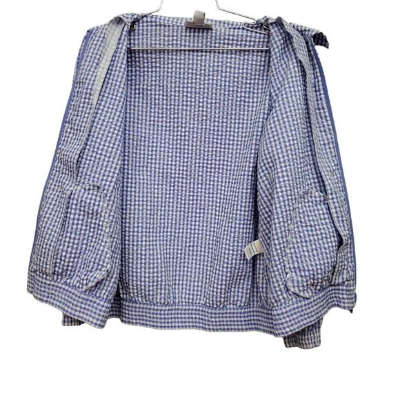 ❤️275 The Tog Shop Gingham Seersucker Zip Up Light Jacket - Picture 7 of 8